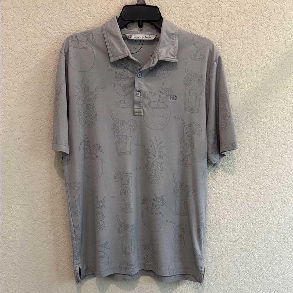 Travis Matthew Men's Gray Polo Shirt size M